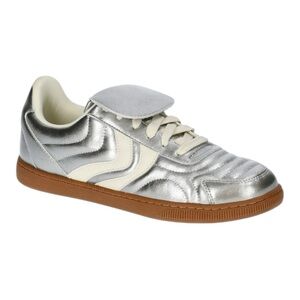 MADDEN NYC Silver Foldover Sneakers with Velcro Strap 9 NWT